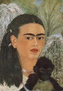 Frida Kahlo The monkey and i oil on canvas